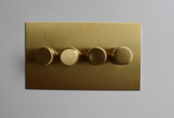 Forbes & Lomax X4GTE250/QBB Forbes & Lomax X4GTE250/QBB 4 Gang Rotary Dimmer - Brushed Brass 2