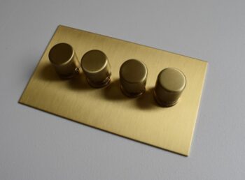 Forbes & Lomax X4GTE250/QBB Forbes & Lomax X4GTE250/QBB 4 Gang Rotary Dimmer - Brushed Brass 1