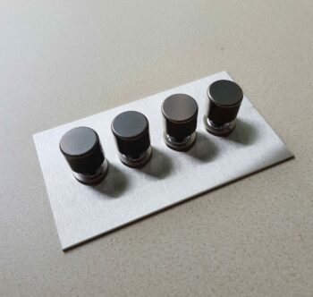 Forbes & Lomax X4GTE250/SS Forbes & Lomax X4GTE250/SS 4 Gang Rotary Dimmer - Stainless Steel Plate 1