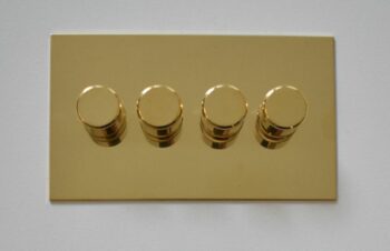 Forbes & Lomax X4GTE250/U Forbes & Lomax X4GTE250/U 4 Gang Rotary Dimmer - Unlacquered Brass 2