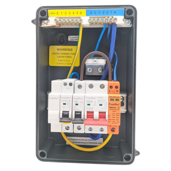 FuseBox AEV32AXBDGY IP65 32A Bi-Directional RCBO & SPD Consumer Unit