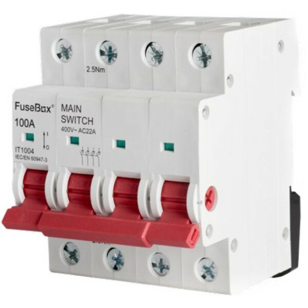 FuseBox IT1004 Fusebox IT1004 100A 4 Pole Main Switch