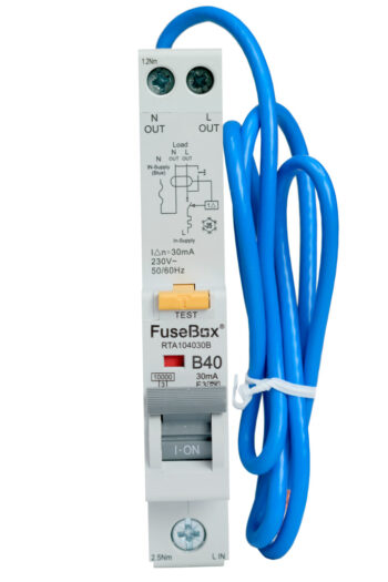 FuseBox RTA104030B FuseBox RTA104030B 40A 10kA 30mA B Curve Type A RCBO