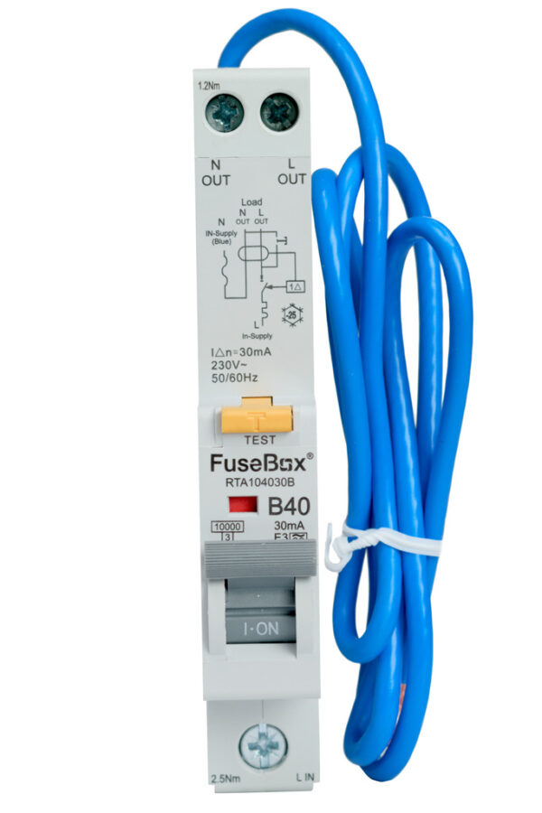 FuseBox RTA104030B FuseBox RTA104030B 40A 10kA 30mA B Curve Type A RCBO