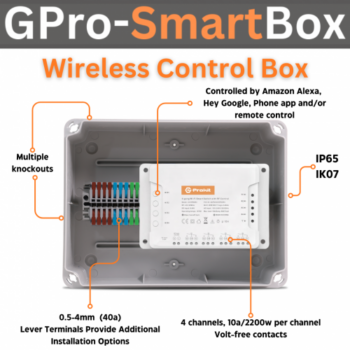 G-ProKit GPRO-SMART-BOX G-Pro Smart-Box 4-Channel Wi-Fi/Remote Control Wireless Switching IP65 1