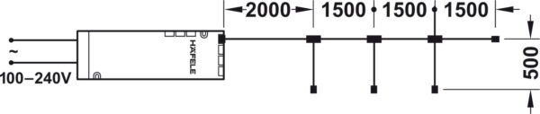 HAFELE 83377813 Hafele 4-Way LED Extension Lead for Loox 24V Lights - 3.5A 6500 mm 2