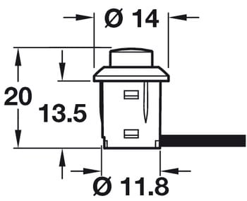 HAFELE 83389107 Hafele Loox LED Push Switch 14mm Grey 2