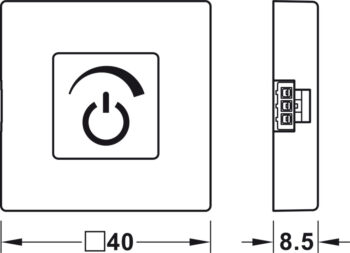 HAFELE 83389134 Hafele Loox Surface Mounted Modular Dimmer Switch with Touch 2