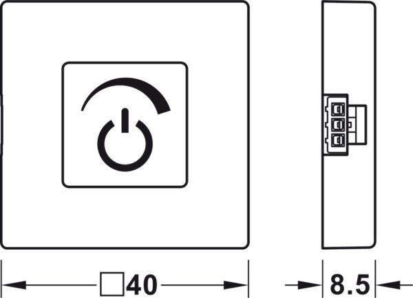 HAFELE 83389134 Hafele Loox Surface Mounted Modular Dimmer Switch with Touch 2