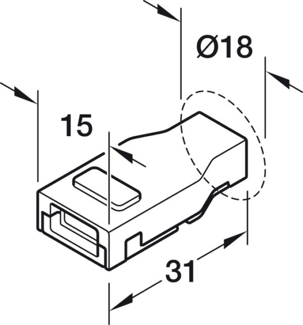 HAFELE 83389205 Hafele Interconnecting Lead for 8 mm Loox5 LED Monochromatic Silicone Strip Lights IP44 - 5A 2000 mm 3