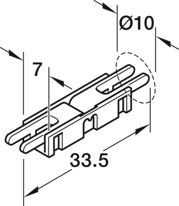 HAFELE 83389207 Hafele Clip Connector for 5 mm Loox5 LED Monochromatic Strip Lights - 3.5A 33.5 mm 3