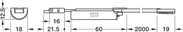 HAFELE 83389253 Hafele Loox5 Door Sensor Switch for Use with Loox Drawer Profile - 24V 90W 2