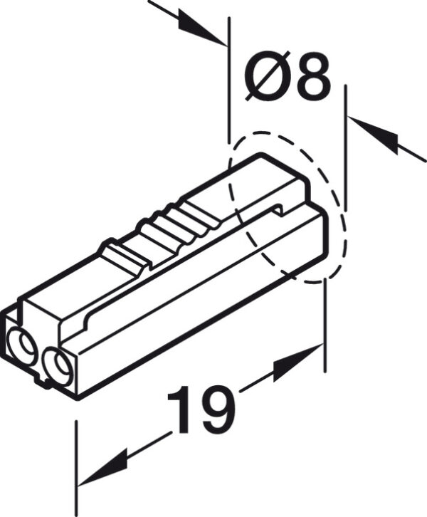 HAFELE 83389253 Hafele Loox5 Door Sensor Switch for Use with Loox Drawer Profile - 24V 90W 3