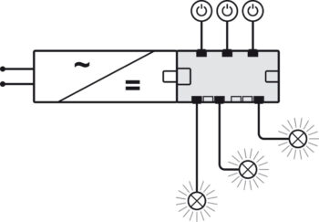 HAFELE 83395829 Hafele Loox5 6-Way Distributor with Switching Function for use with Loox5 12V and 24V Drivers and Lights - 24V 120W 2