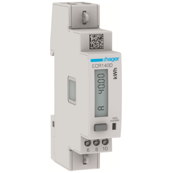 Hager ECR140D Hager 1 Phase kWhmeter Direct 40A 1M MODBUS MID