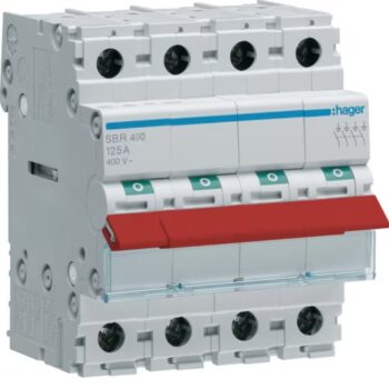 Hager JK11004S Hager JK11004S 100A 4 Pole Mains Switch Incomer Kit 2