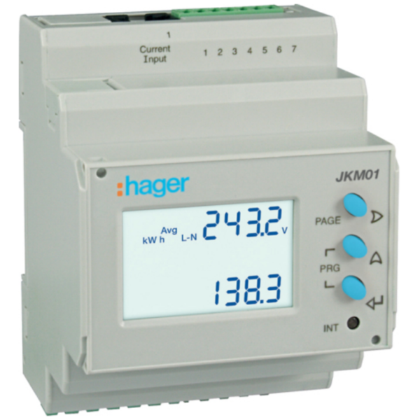 Hager JKM01 Hager Multifunction Measurement Device DIN Rail 1x3-Phase RS485