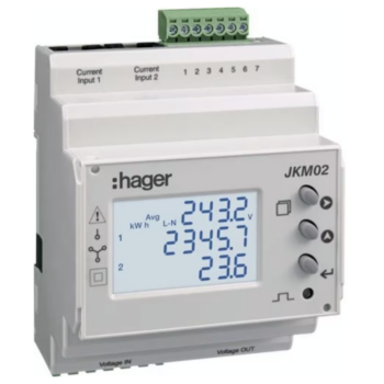Hager JKM02 Hager Multifunction Measurement Device DIN Rail 2x3-Phase RS485