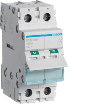 Hager SBN290 Hager SBN290 100A Double Pole Isolator 1