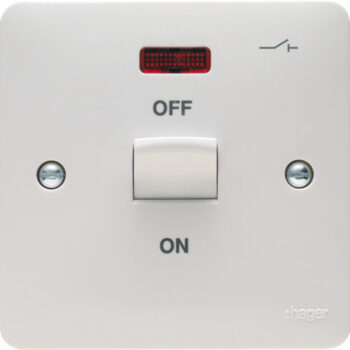 Hager WMDP50N Hager Sollysta WMDP50N 50A Double Pole 1 Gang Switch with Neon