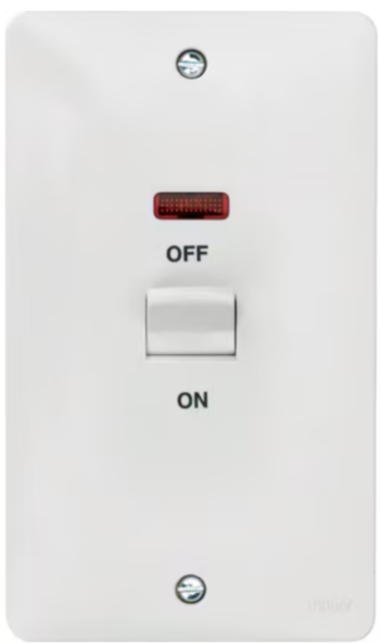 Hager WMDP50VN Hager Sollysta WMDP50VN 50A Double Pole Switch with LED Indicator 1