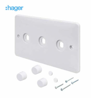 Hager WMDRP3KIT Hager Sollysta WMDRP3KIT 3 Gang Rotary Dimmer Switch Plate Kit