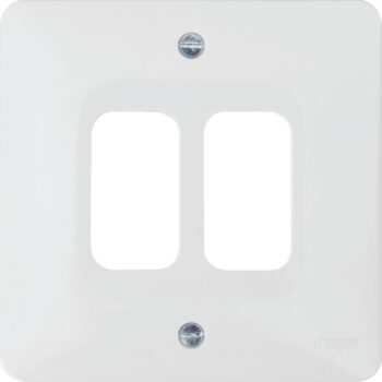 Hager WMGP2 Hager Sollysta WMGP2 2 Gang White Moulded Grid Plate