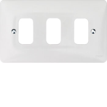 Hager WMGP3 Hager Sollysta WMGP3 3 Gang White Moulded Grid Plate