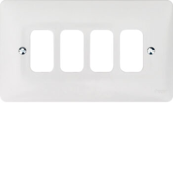 Hager WMGP4 Hager Sollysta WMGP4 4 Gang White Moulded Grid Plate