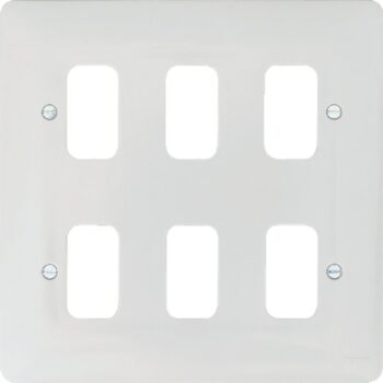 Hager WMGP6 Hager 6 Gang White Moulded Grid Plate