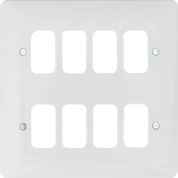 Hager WMGP8 Hager 8 Gang White Moulded Grid Plate
