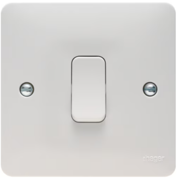 Hager WMPS11 Hager Sollysta WMPS11 10A 1 Gang 1 Way Wall Switch