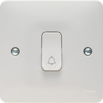 Hager WMPS12RB Hager Sollysta WMPS12RB Push Switch with Bell Symbol
