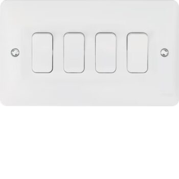 Hager WMPS42 Hager Sollysta WMPS42 10A 4 Gang 2 Way Wall Switch