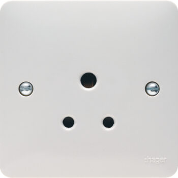 Hager WMS51 Hager Sollysta WMS5 15A 1 Gang Unswitched Socket