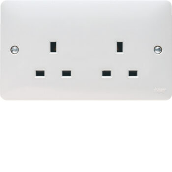 Hager WMS82 Hager Sollysta WMS82 Unswitched Double Socket