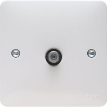 Hager WMSAT Hager Sollysta WMSAT Single F Type Satellite Outlet Screened