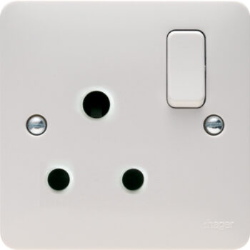 Hager WMSS115 Hager Sollysta WMSS115 1 Gang 15A Round Pin Switched Socket