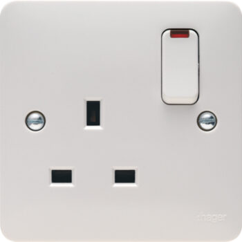 Hager WMSS81N Hager Sollysta WMSS81N Switched Single Socket with LED Indicator