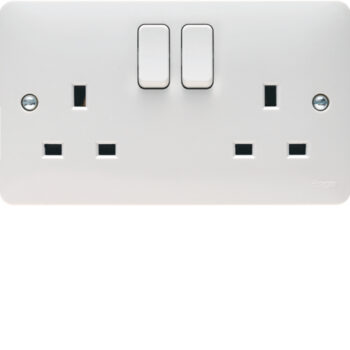 Hager WMSS82 Hager Sollysta WMSS82 13A Double Socket