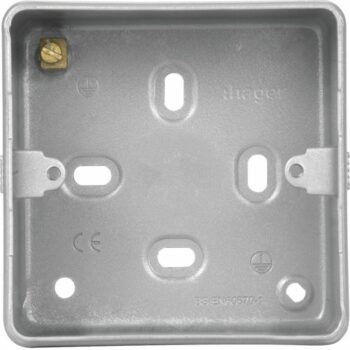 Hager WPB140KO Hager Sollysta Single Back Box with Knockouts - Grey