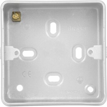 Hager WPB140KOW Hager Sollysta Single Back Box with Knockouts - White
