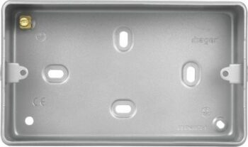 Hager WPB240KO Hager Sollysta Twin Back Box with Knockouts - Grey
