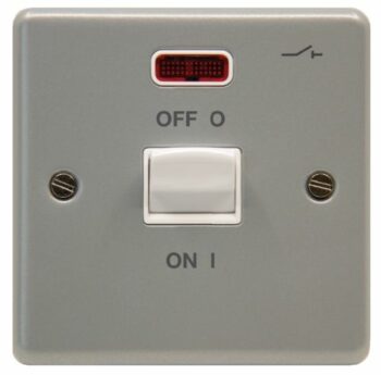 Hager WPDP50N Hager Sollysta 50A Double Pole 1 Gang Switch with LED Indicator - Grey