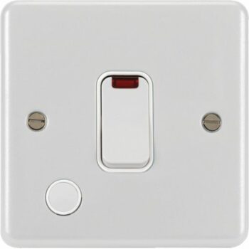 Hager WPDP84FONW Hager Sollysta 20A Double Pole Switch with LED Indicator with Flex Outlet - White
