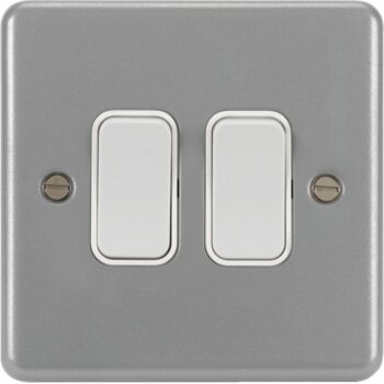 Hager WPPS22 Hager Sollysta 10AX 2 Gang 2 Way Wall Switch - Grey