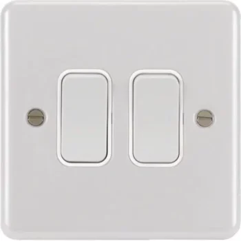 Hager WPPS22W Hager Sollysta 10AX 2 Gang 2 Way Wall Switch - White