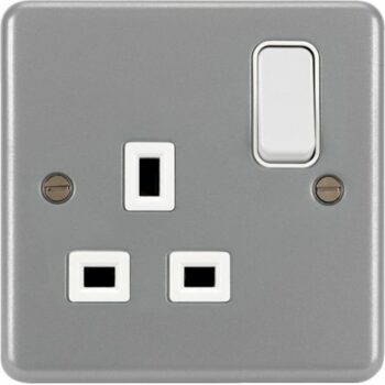 Hager WPSS81 Hager Sollysta 13A 1 Gang Double Pole Switched Socket - Grey