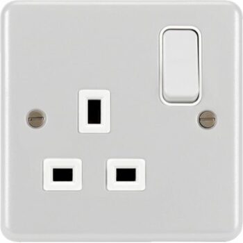 Hager WPSS81W Hager Sollysta 13A 1 Gang Double Pole Switched Socket - White