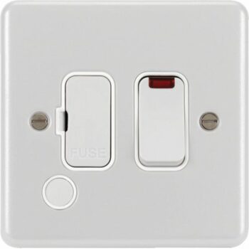 Hager WPSSU83FONW Hager Sollysta WPSSU83FONW Metal Clad 13A FCU Switched with LED Indicator and Flex Outlet - White